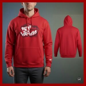 Hip Hop 50th Anniversary Hoodie XL Mens Red Graffiti‎ Sweatshirt Rap Music